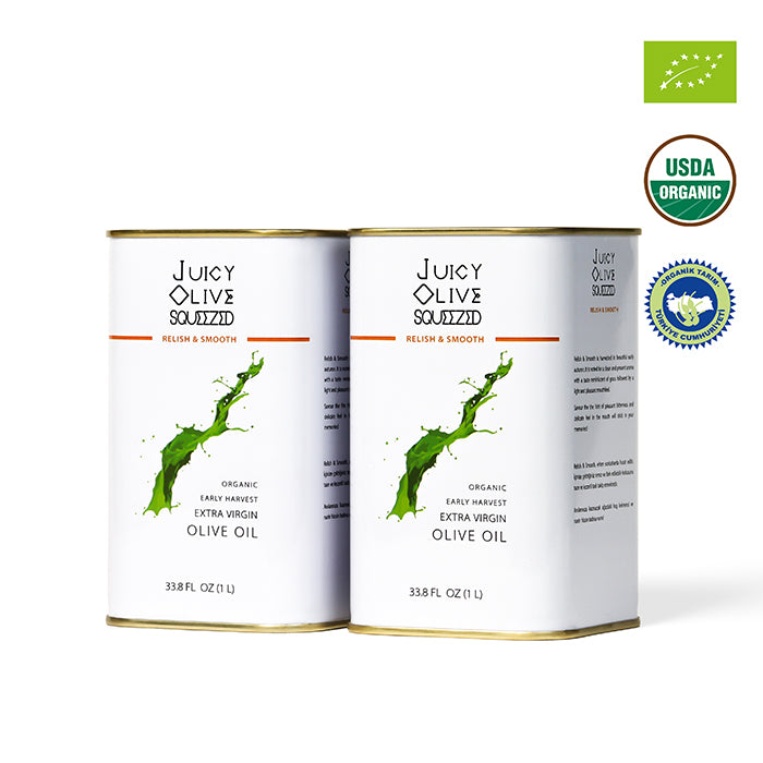 Relish & Smooth | Organic Early Harvest Extra Virgin Olive Oil | 1 L Tin | Acidity ≤0.5%