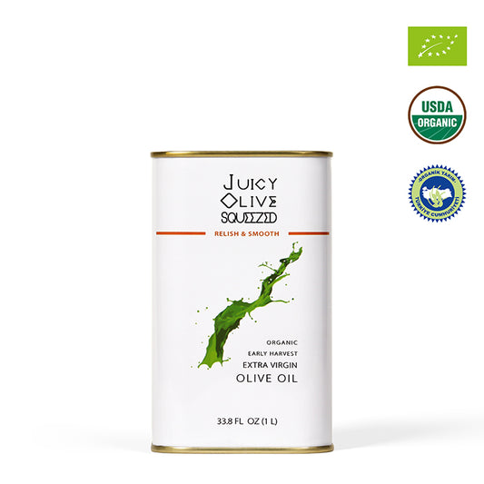 Relish & Smooth | Organic Early Harvest Extra Virgin Olive Oil | 1 L Tin | Acidity ≤0.5%