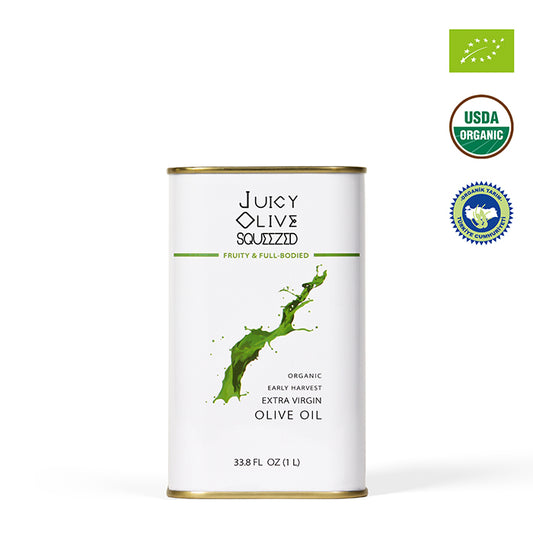 Fruity & Full bodied | Organic Early Harvest Extra Virgin Olive Oil | (1 L Tin) | Acidity ≤0.2%