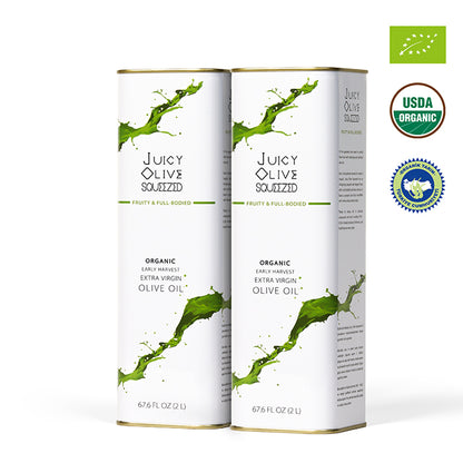 Fruity & Full bodied | Organic Early Harvest Extra Virgin Olive Oil | (2 L Tin) | Acidity ≤0.2%