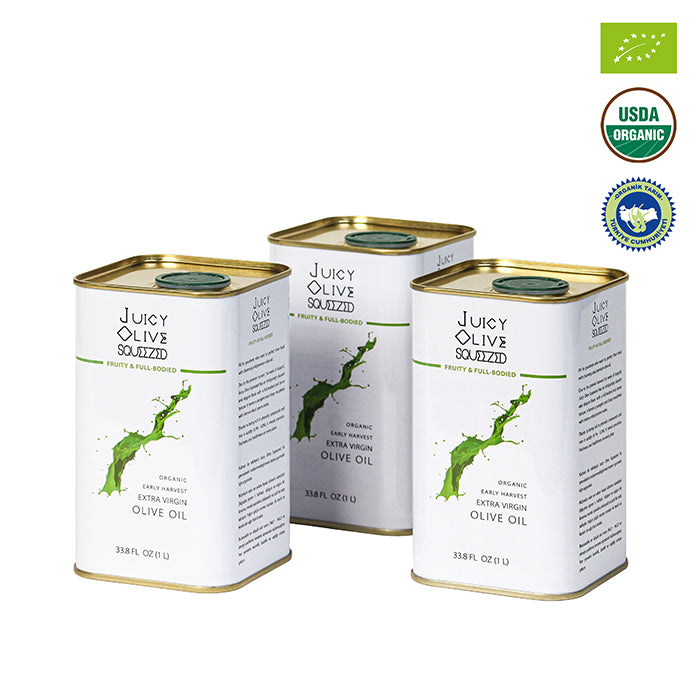 Fruity & Full bodied | Organic Early Harvest Extra Virgin Olive Oil | (1 L Tin) | Acidity ≤0.2%