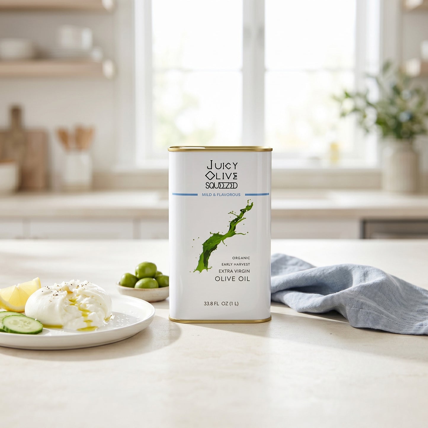 Mild & Flavorous | Organic Early Harvest Extra Virgin Olive Oil | (1 L Tin) | Acidity ≤0.3%