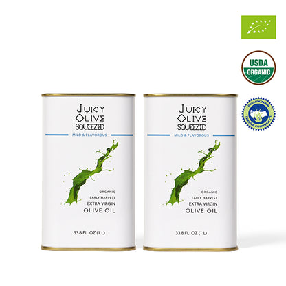 Mild & Flavorous | Organic Early Harvest Extra Virgin Olive Oil | (1 L Tin) | Acidity ≤0.3%