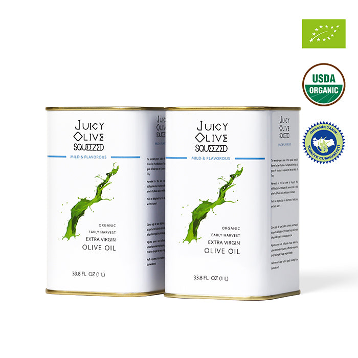 Mild & Flavorous | Organic Early Harvest Extra Virgin Olive Oil | 1 L Tin | Acidity ≤0.3%