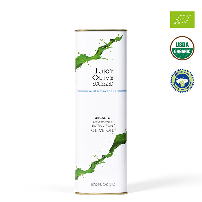 Mild & Flavorous | Organic Early Harvest Extra Virgin Olive Oil | 2 L Tin | Acidity ≤0.3%
