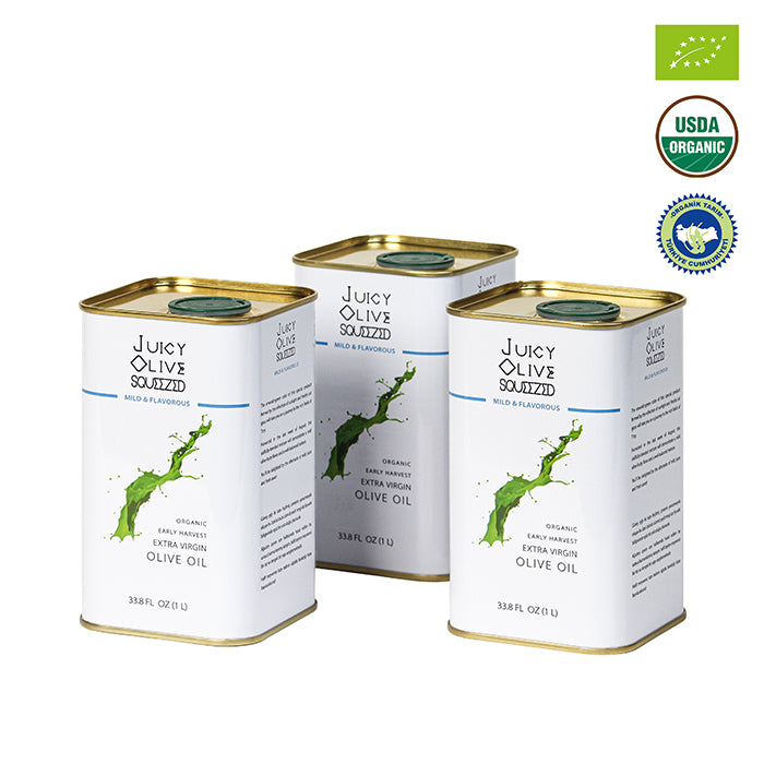 Mild & Flavorous | Organic Early Harvest Extra Virgin Olive Oil | (1 L Tin) | Acidity ≤0.3%