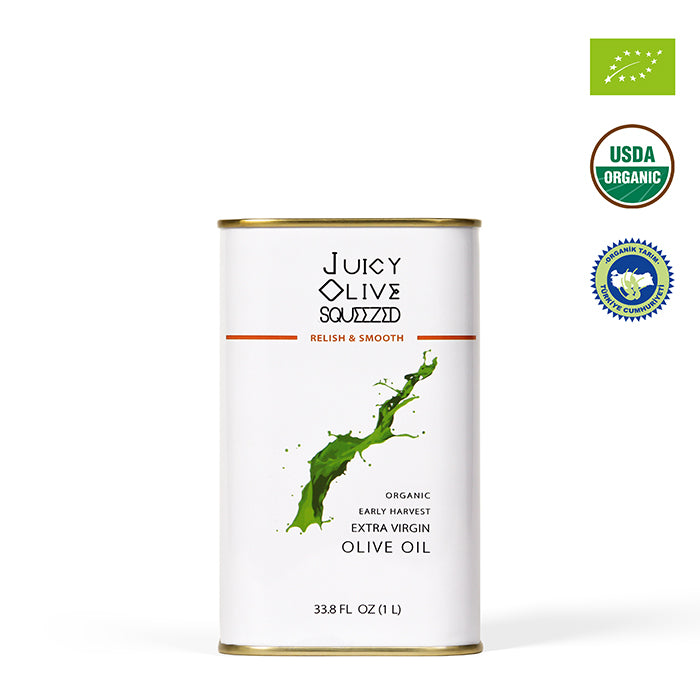 Relish & Smooth | Organic Early Harvest Extra Virgin Olive Oil | (1 L Tin) | Acidity ≤0.5%