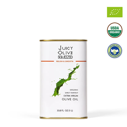 Relish & Smooth | Organic Early Harvest Extra Virgin Olive Oil | 1 L Tin | Acidity ≤0.5%