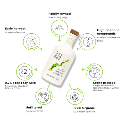 Fruity & Full bodied | Organic Early Harvest Extra Virgin Olive Oil | (500 Ml Bottle) | Acidity ≤0.2%