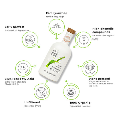 Relish & Smooth | Organic Early Harvest Extra Virgin Olive Oil | 500 Ml Bottle | Acidity ≤0.5%
